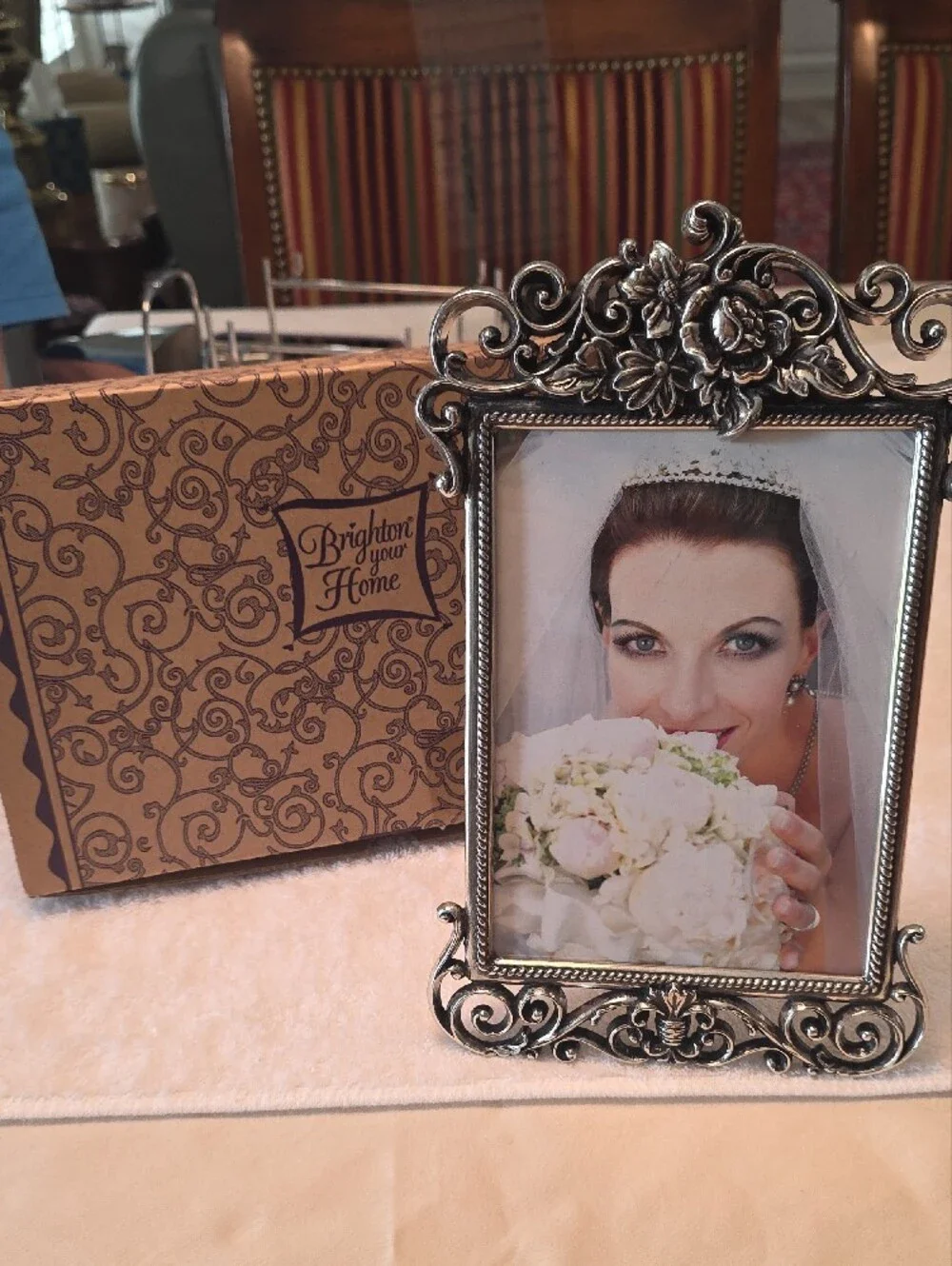 Brighton Ornate Silver Scrollwork Picture Frame 5x7